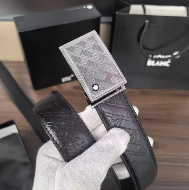 Buyer's Picks 1:1 top-grain leather Germany Montblancs brand Designer Belts charm men Business MB Belt Needle Buckle Belt classic for Everyday Use and formal event gift