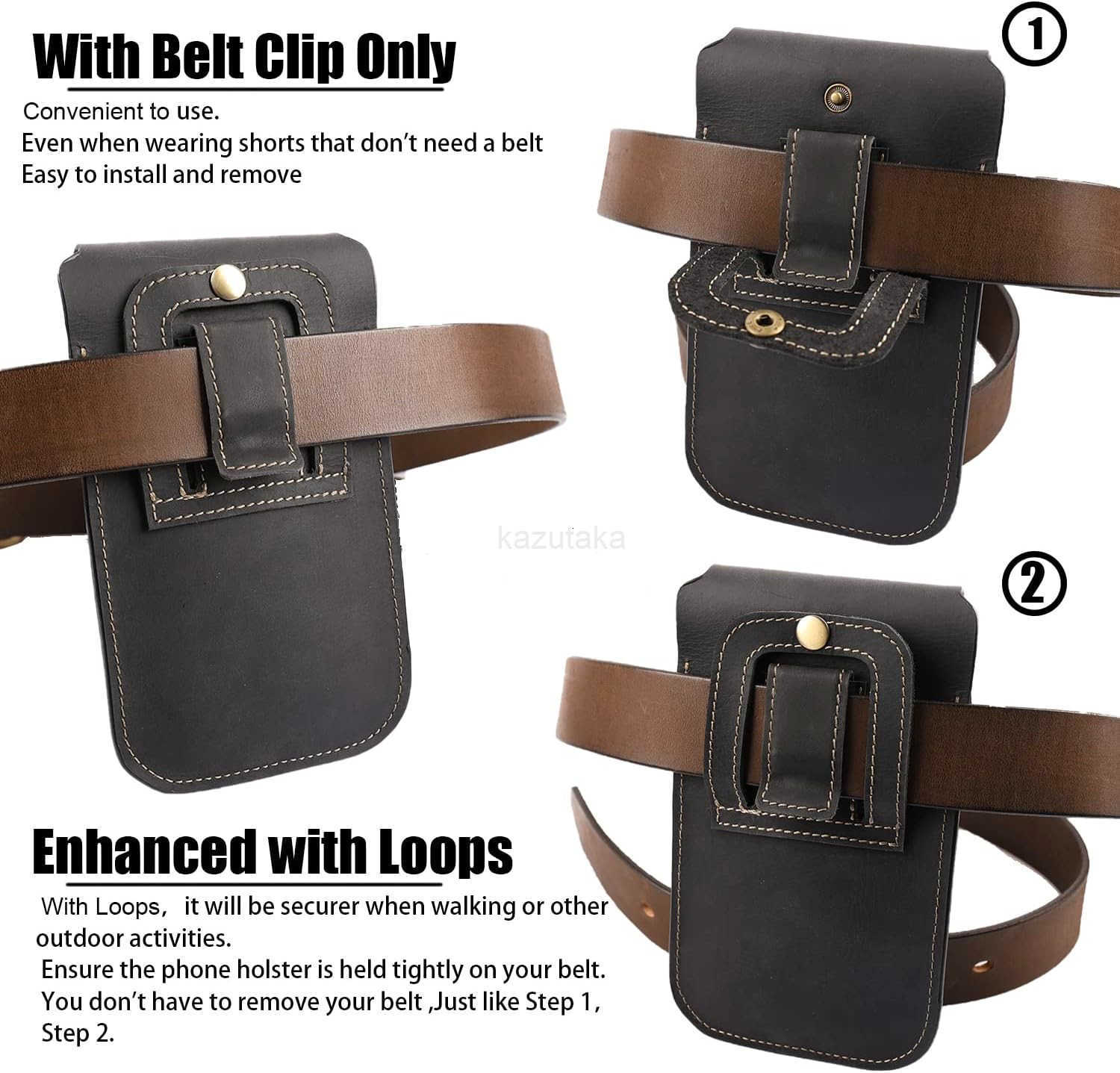 Leather Phone Holster for BeltFlip Cell Phone Case with Belt Clip for S22 UltraS22 PlusS22 Pouch for iPhone 1413 Pro Max Universal Smartphone Sheath Z