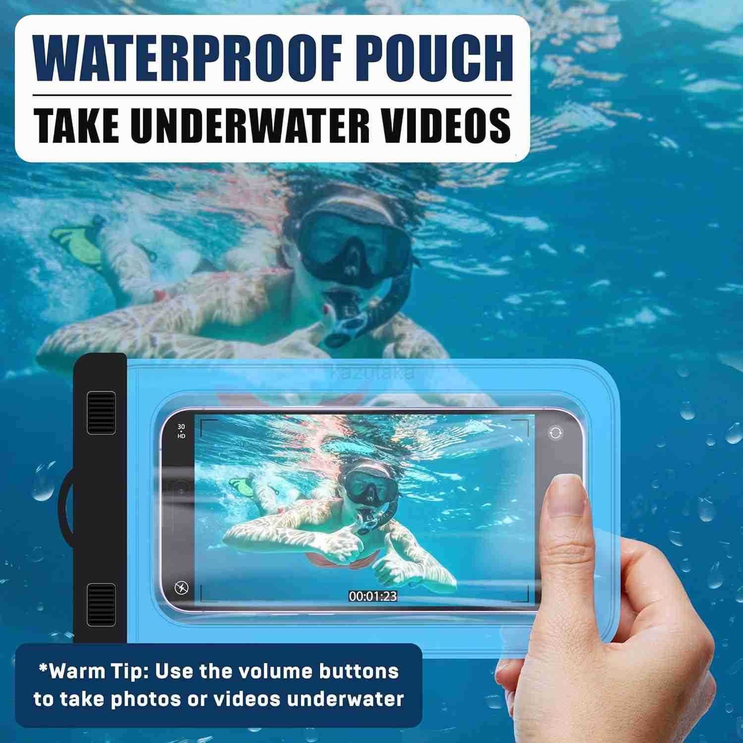 On Lanyards Waterproof Phone Pouch Dry Case wTouch Screen for iPhone 15 14 13 12 11 Pro Max XS S22 Pixel 7 Fits Up to 65 Screen Large Floating Holder 