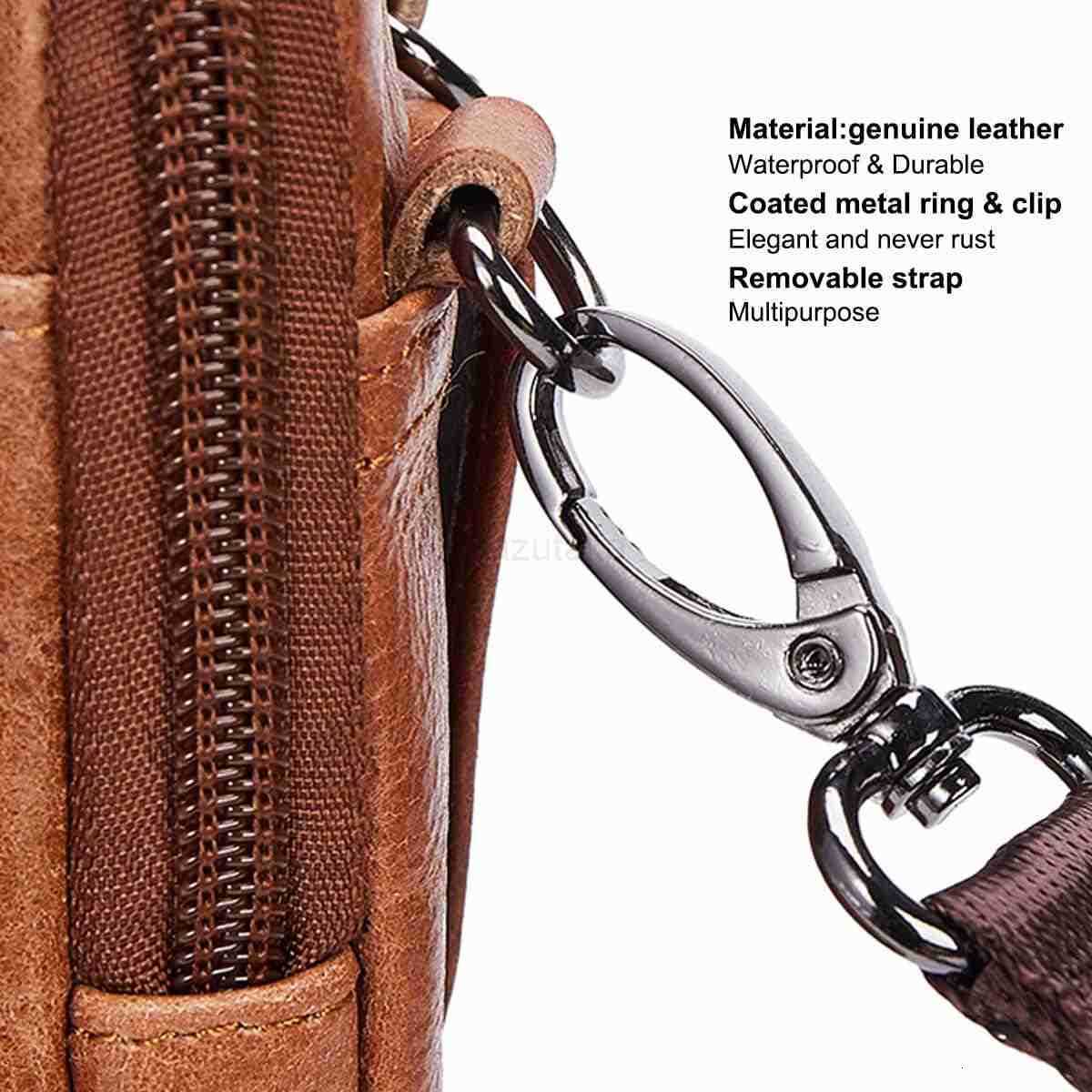 Genuine Leather Cell Phone Holster Magnetic Cover Belt Clip Pouch Compatible for iPhone 16 Pro Max Case 15 Pro Max S25 Ultra with Belt Loop Crossbody 