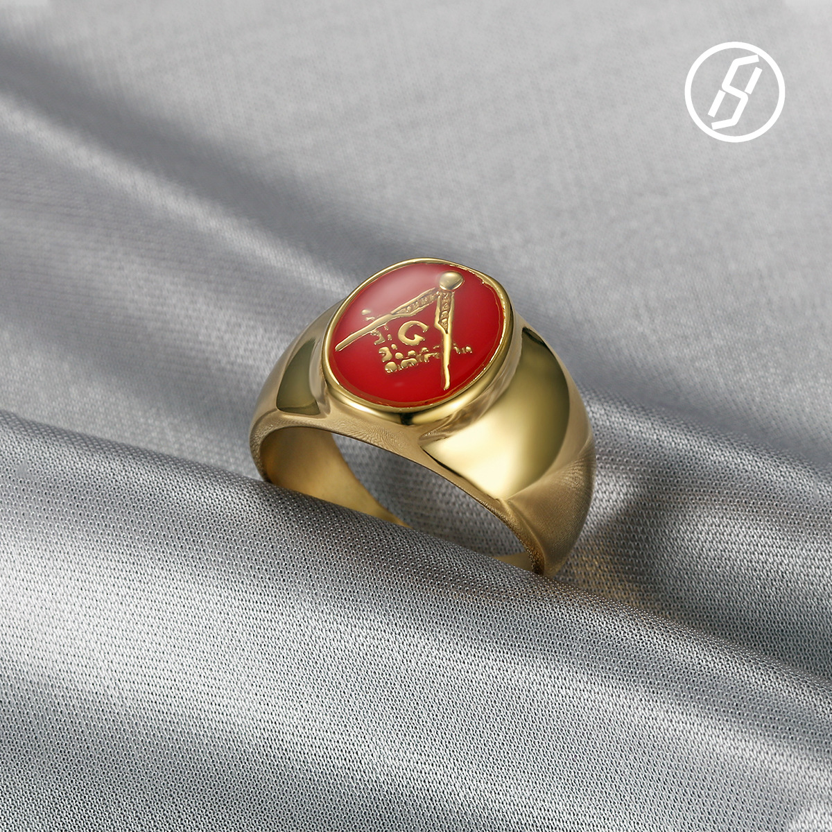 Hot Sale Punk HIPHOP Gold plated Diamond AG Freemasonry Pirate Marine Corps Eagle Ring Boutique Craft Designer Original Jewelry Wholesale - view 6