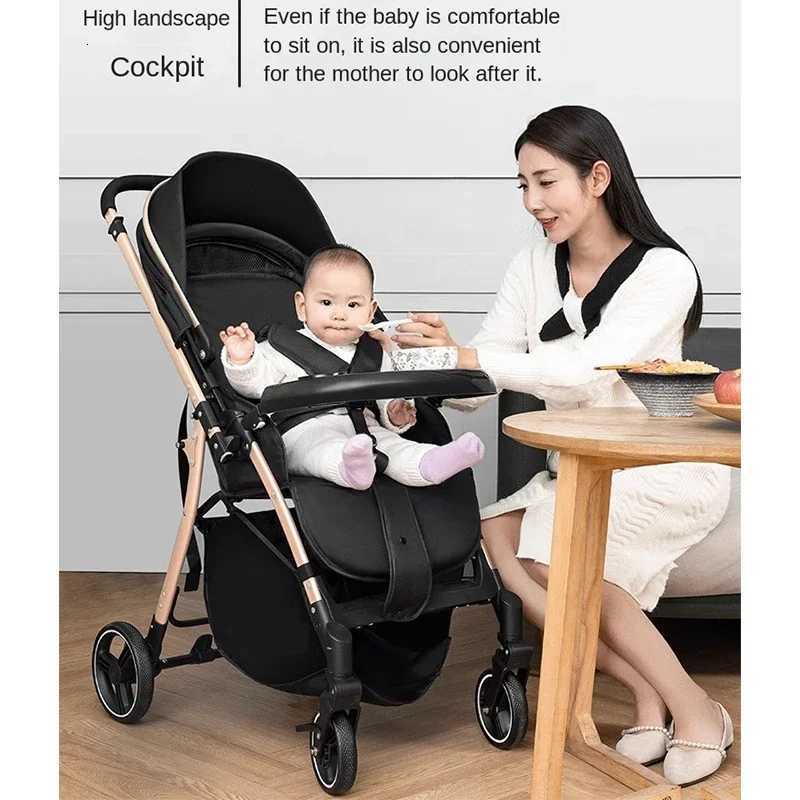 Baby TwoWay UltraLight Stroller Can Sit and Lie Down OneButton Folding High Landscape Umbrella Car Childrens Dining Chair W250910