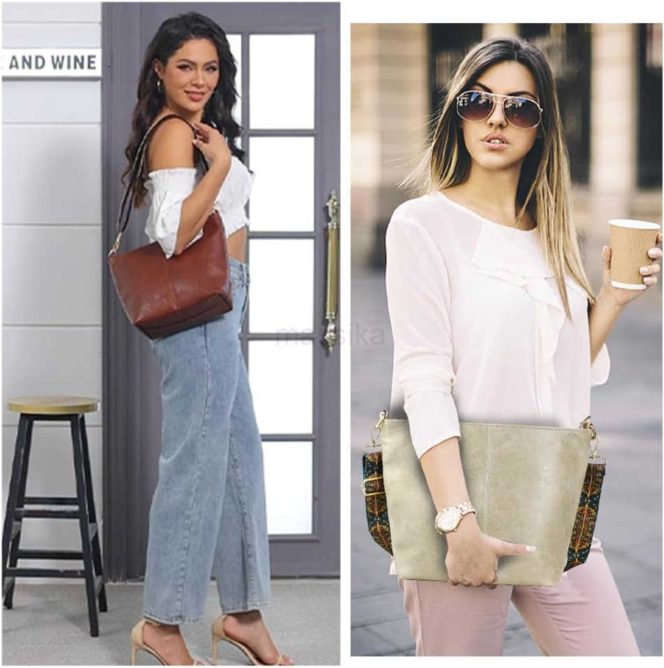 Shoulder Bag Vegan Leather Crossbody Bag Guitar Strap Shoulder Purses with Zipper Handbags for Women M250910