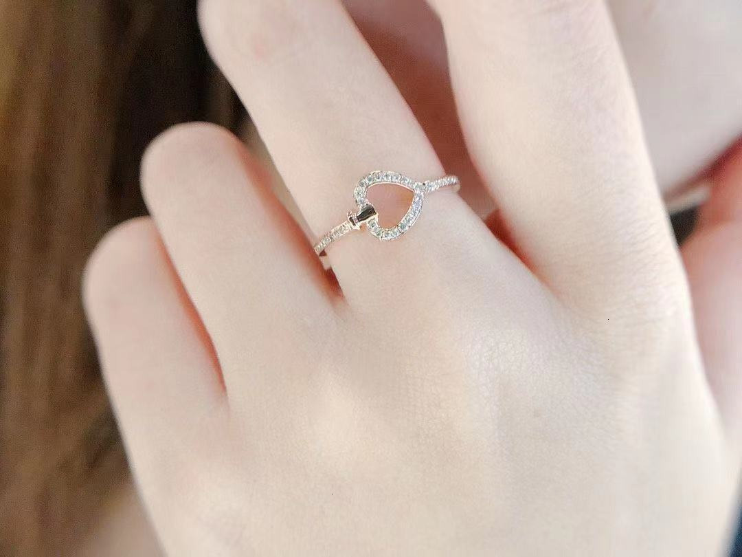 Personality Simple Heart-Shaped Designer Jewelry Wedding Rings For Women European And American Ins Joint Vintage Tail Ring Korean Style ddmywonder ddm