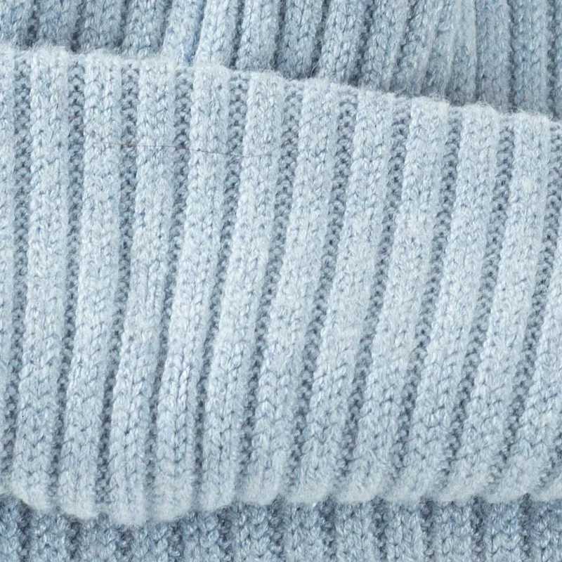 Geebro New Fashion Soft Baby Girls Boys Winter Warm Ribbed Skullies Beanies Newborn Kids Knitted Hats Pom AccoriesXJ250910
