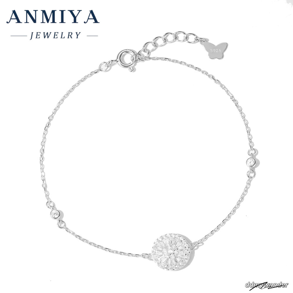 Premium Sterling Sier Clover Bracelet With Geometric Round Design And Sparkling Zircon Inlay For Jewelry Gift