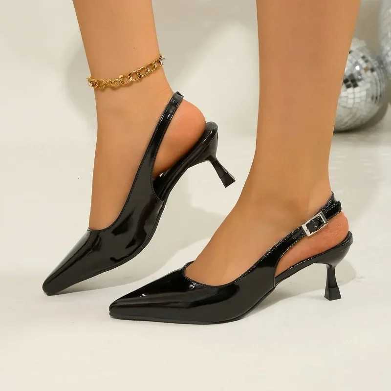 Shoes for Women 2025 Slingbacks Womens High Heels Fashion Office Career Pumps Women Pointed Toe Buckle Strap Plus Size Sandal W250910