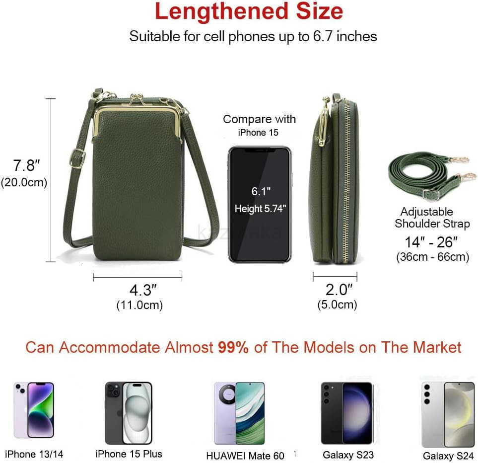 Small Crossbody Phone Bag for Women Cell Phone Purse Wallet Kiss Lock Cute Shoulder Bag with CARD Slots Z250910