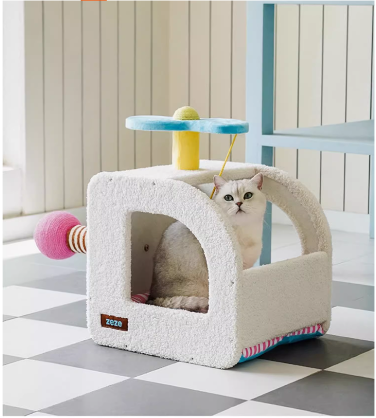 Stylish Airliner Style Kitty Shelter - Ergonomic Sleep Space Combining Durability & Cozy Cushioning