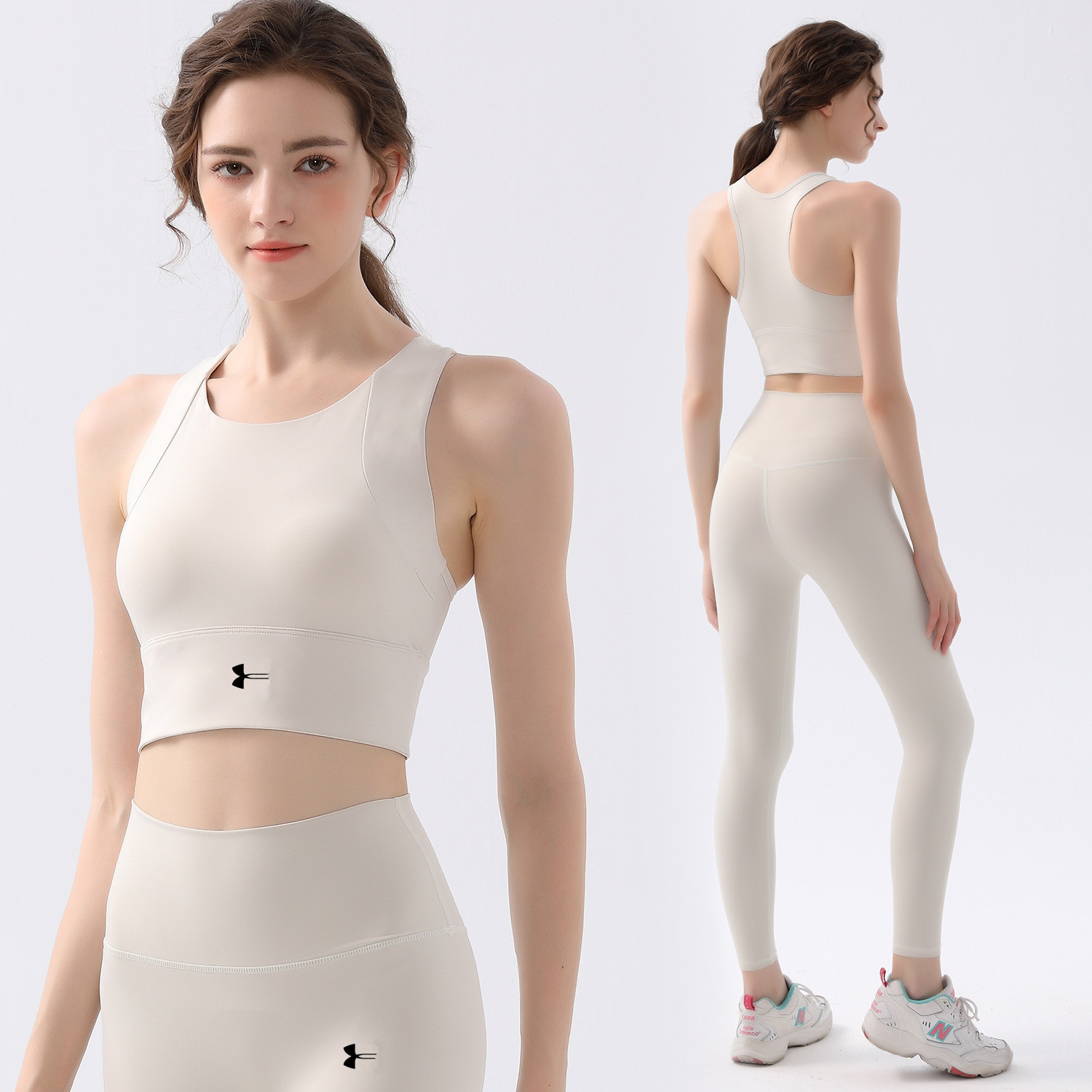 Women's Yoga Set Heart Throb Bra + Leggings Yogawomen Sets Gym Short Sports Outfit Pants Shaping Waist Fitness Jogging Sportswear Running ua Solid color