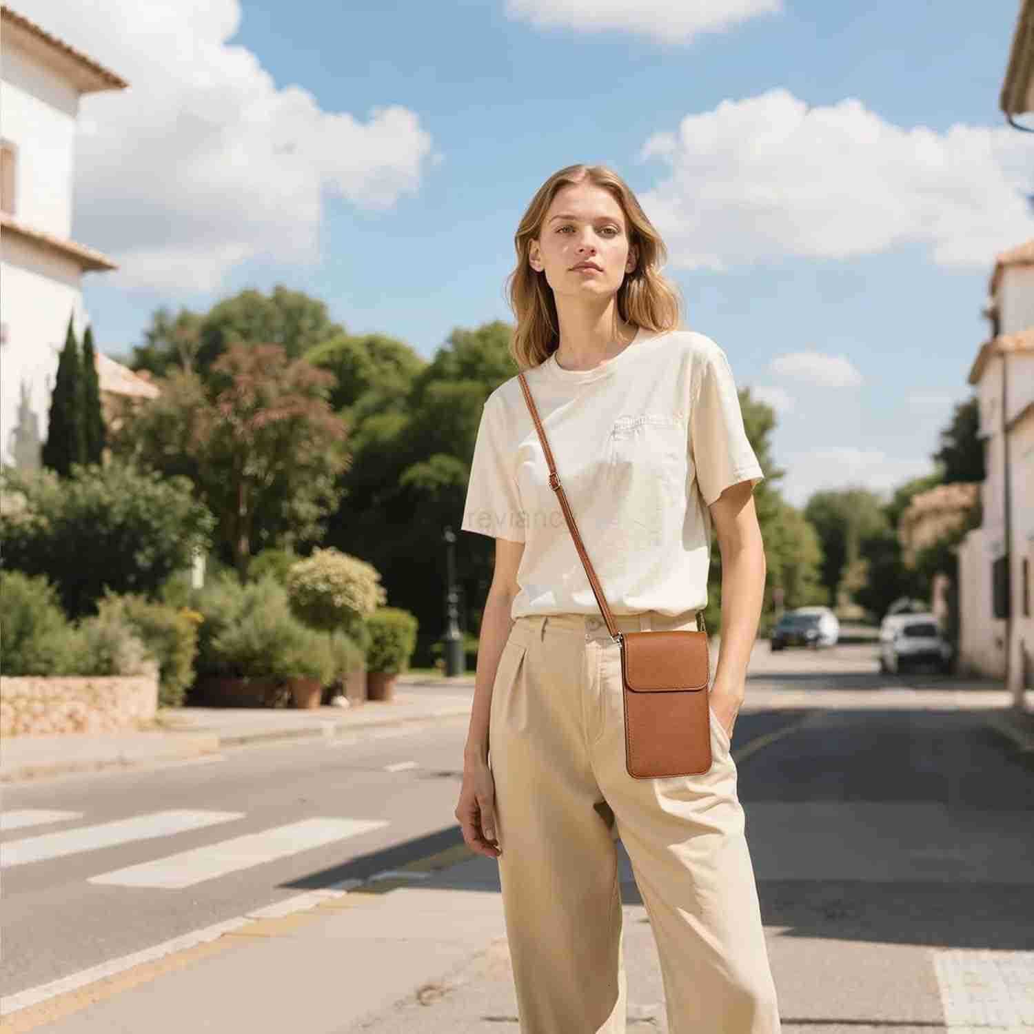 Small Crossbody Bags for Women Leather Cell Phone Purse with Adjustable Strap Handbags Bag for Travel ShoppingW250909