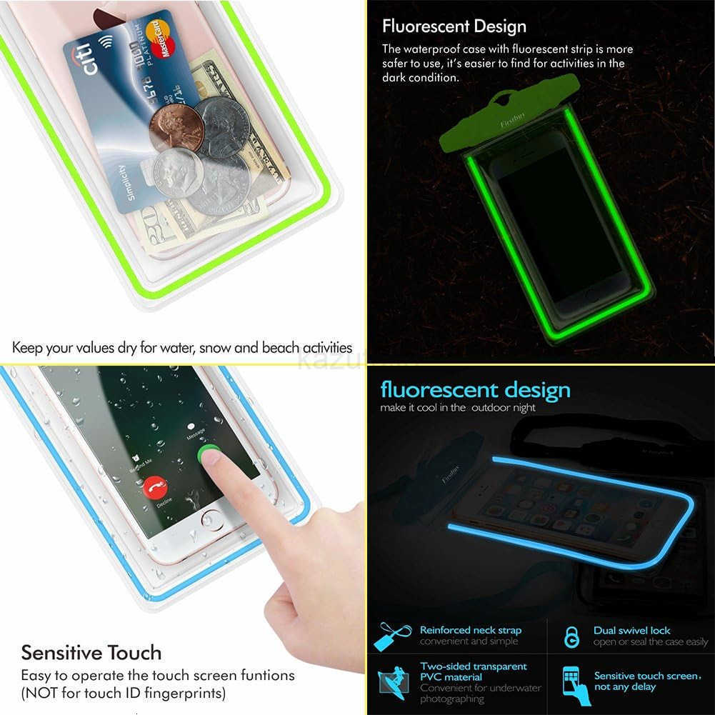 Waterproof Phone Pouch 4 Pack Waterproof Phone Case with Lanyard Protector for iPhone16 15 14 13 12 Pro Max XS Plus Note up to 69 IPX8 Cellphone Dry B