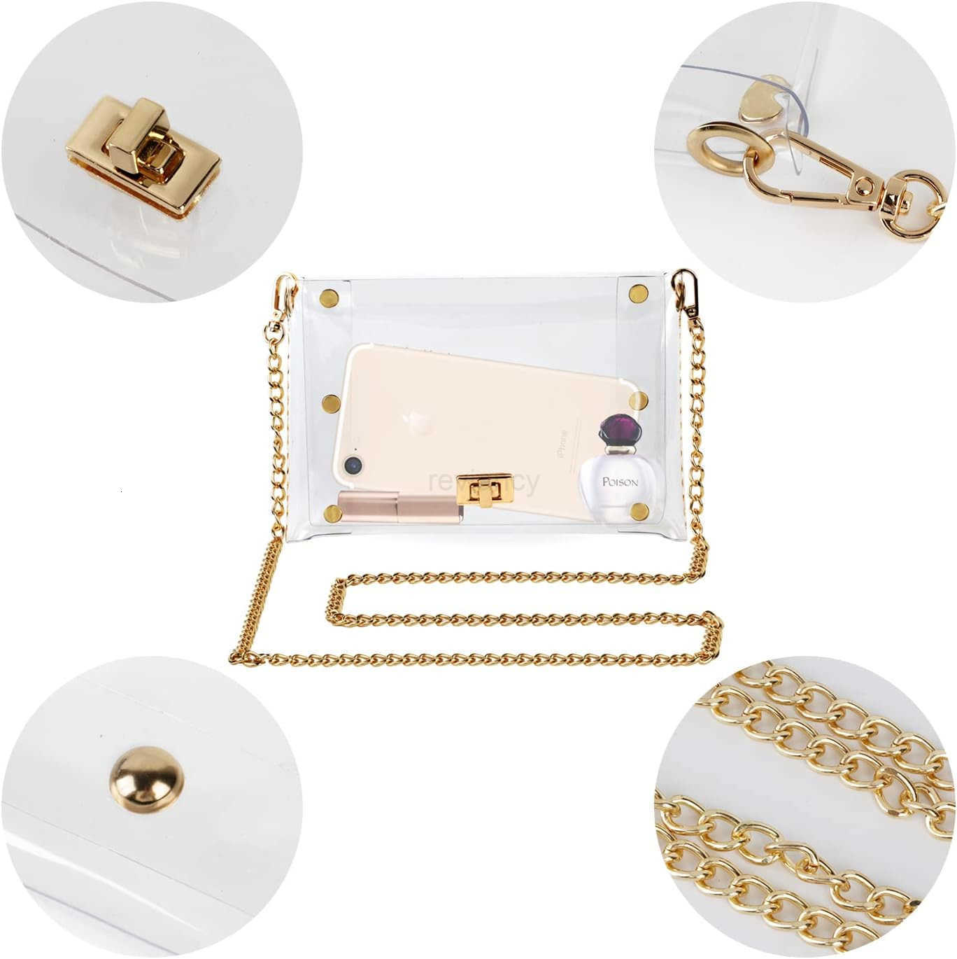 Clutch Clear Purse Crossbody Shoulder Bags Stadium Approved BagsW250910