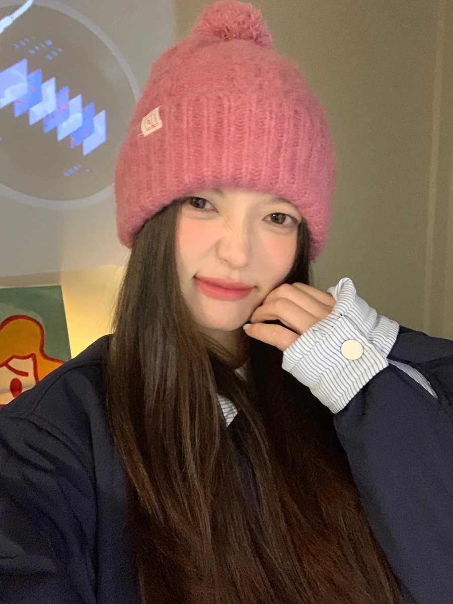Woolen Korean Style Beige Knitted Hat For Women Thickened Versatile Warm Ear Protection Cold Hat Hooded Yarn Hat For WinterXJ250910