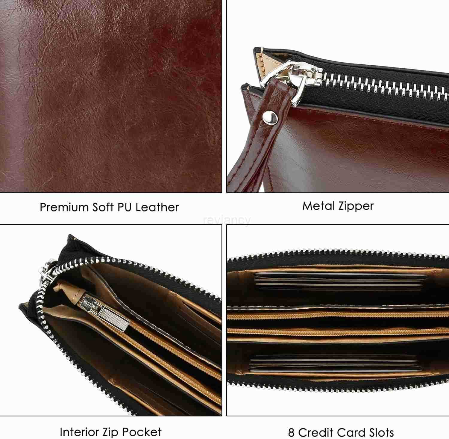 Small Leather Wristlet Purses for Women Womens Clutch Handbags Wallet Cell Phone Purse Pouch Bags with Card SlotsW250910