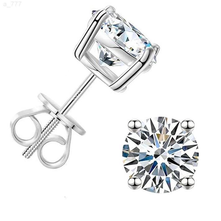 Classic Design 925 Sterling Silver GRA Certificated Diamond Moissanite Stud Earrings