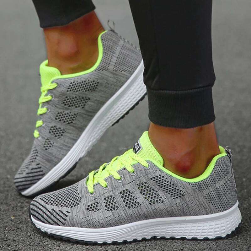 Women's Sneakers 2025 Breathable Trainers Comfortable Sneakers Women Mesh Fabric Lace Up Female Footwear Women Shoes Zapatillas