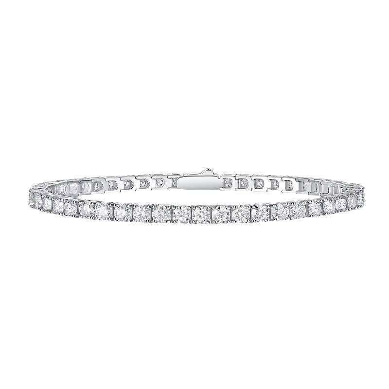 GRA Certified 3mm Moissanite Tennis Bracelet Sterling Sier Dainty Bangle Jewelry Gift for Women