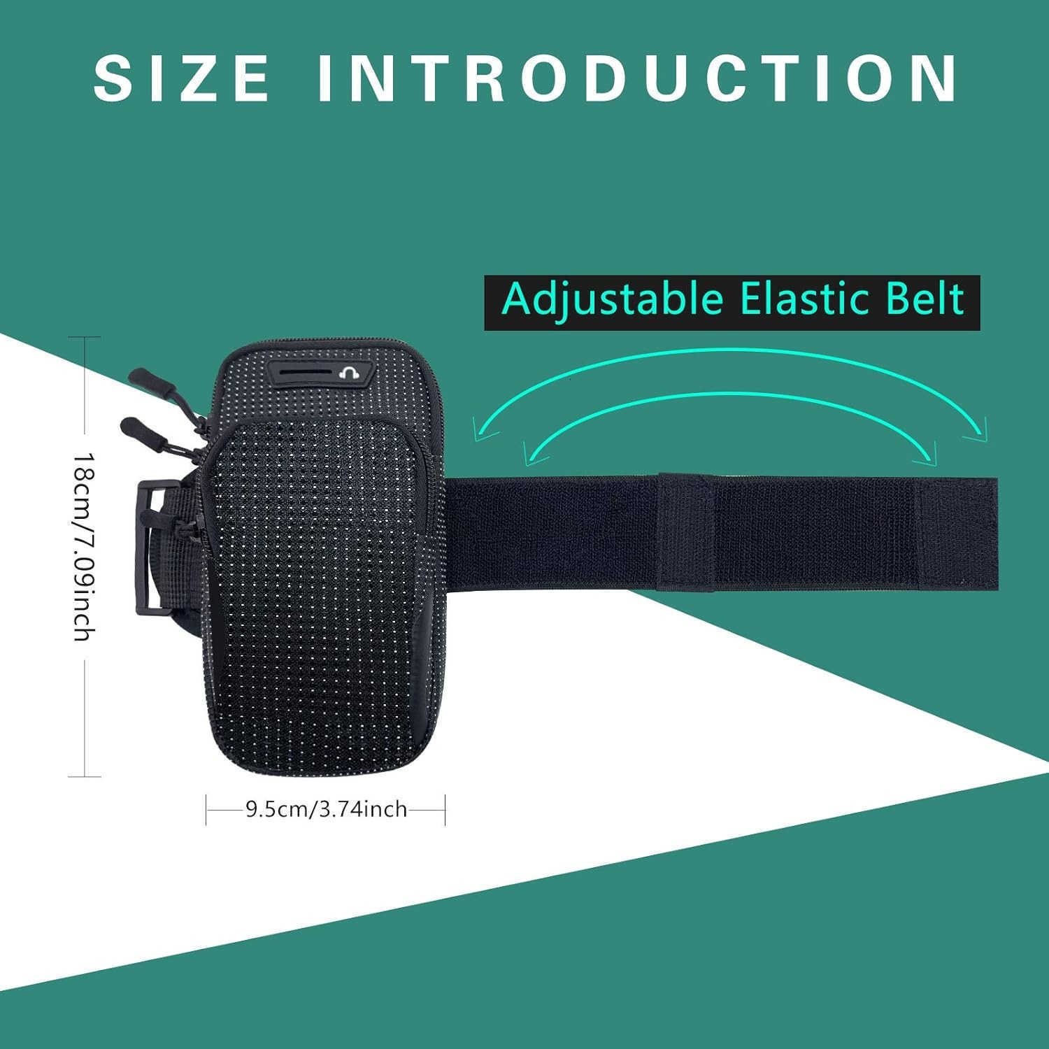 Sports Running Armband Adjustable Arm Bag Suitable for Outdoor Exercise Phone Case Holder Compatible with Phones Under 65 inches Regular Z250910