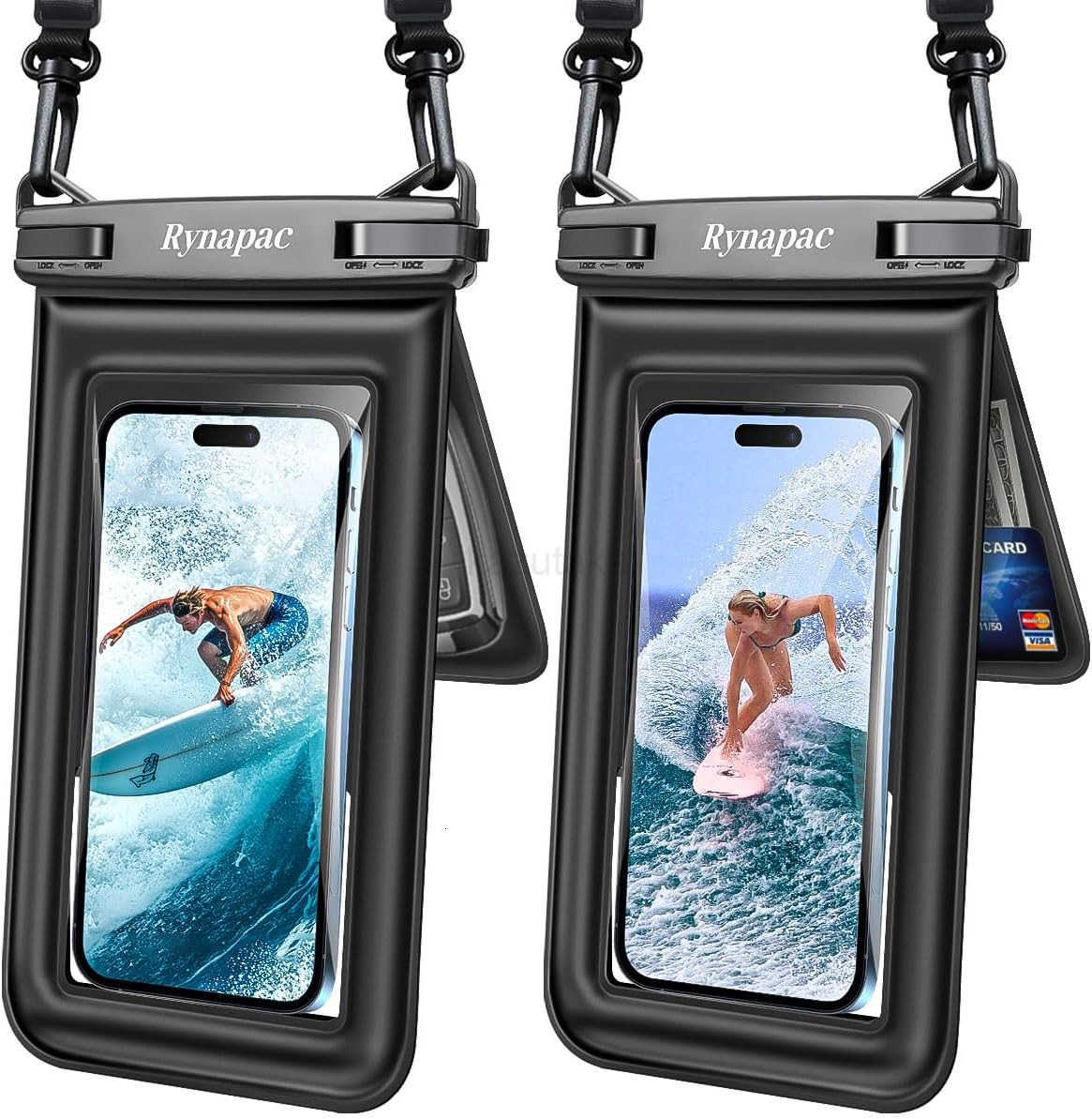 Up to 85 Waterproof Phone Pouch Floating Double Bags Waterproof Phone Case with Lanyard for iPhone 16 15 Pro Max S25 S24 Ultra IPX8 Cellphone Dry Bag 