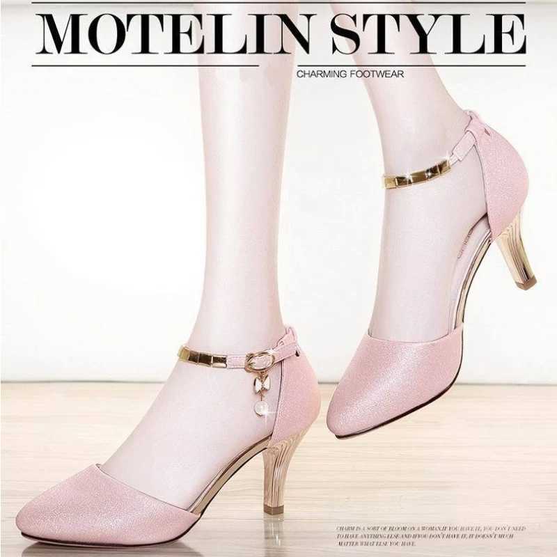 Women Highheeled Sandals Summer Female Shoes Ladies Stilettos High Heels Designer Elegant Buckle Slingback Wedding Shoes 2022 W250910