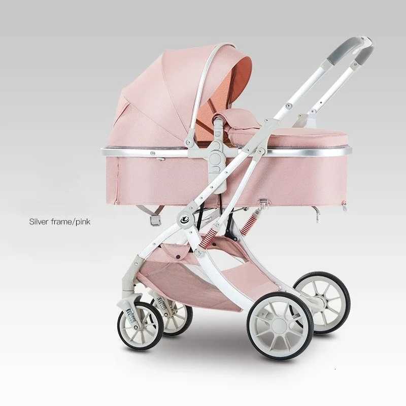 Portable Baby Stroller 2 in 1 High View Baby Stroller Twoway Sleeping Basket Foldable Four Wheel Baby Strollers W250910