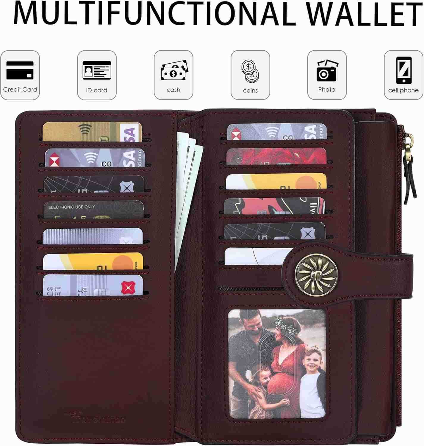 Womens Wallet RFID Blocking Trifold Clutch Large Capacity CARD Holder Travel PurseZ250910