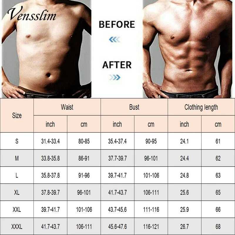 Vensslim Waist for Men Hot Neoprene Sauna Suits Zipper Sweat Vest with Adjustable Belt Gym Workout Body Shaper Tank Tops W250910