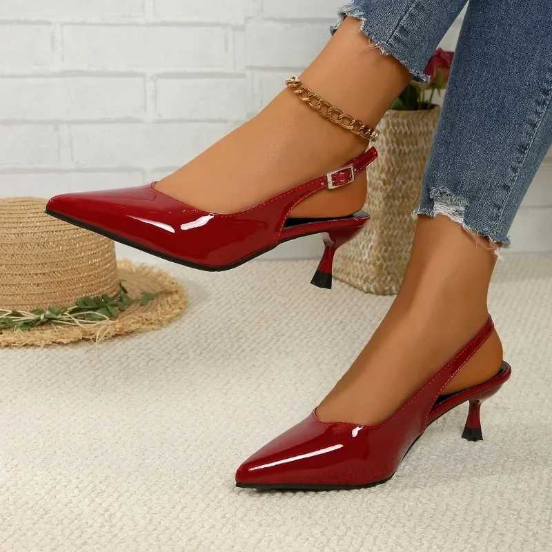 Shoes for Women 2025 Slingbacks Womens High Heels Fashion Office Career Pumps Women Pointed Toe Buckle Strap Plus Size Sandal W250910