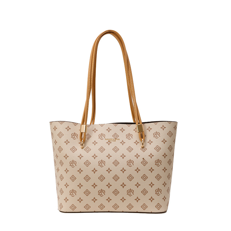 Free shipping designer bag 2025 New Handheld Fashion Printed Shoulder Bag for Women Large Capacity Tote Bag white khaki