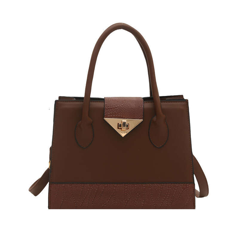New Fashion Lock Buckle Patchwork Texture 2025 Women's Large Capacity Simple Stylish Single Shoulder Crossbody Handbag Small Square Bag