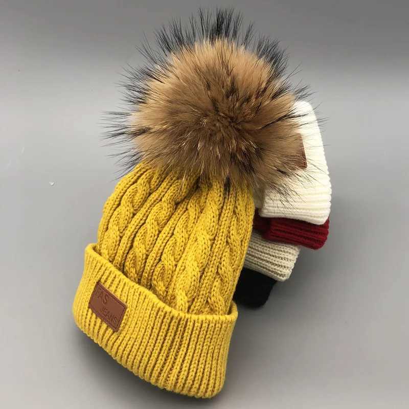 bonnet enfant skullies beanies for kids winter hats children kids boys girls fur pompom skullies beanies for kids pompom hatXJ250910
