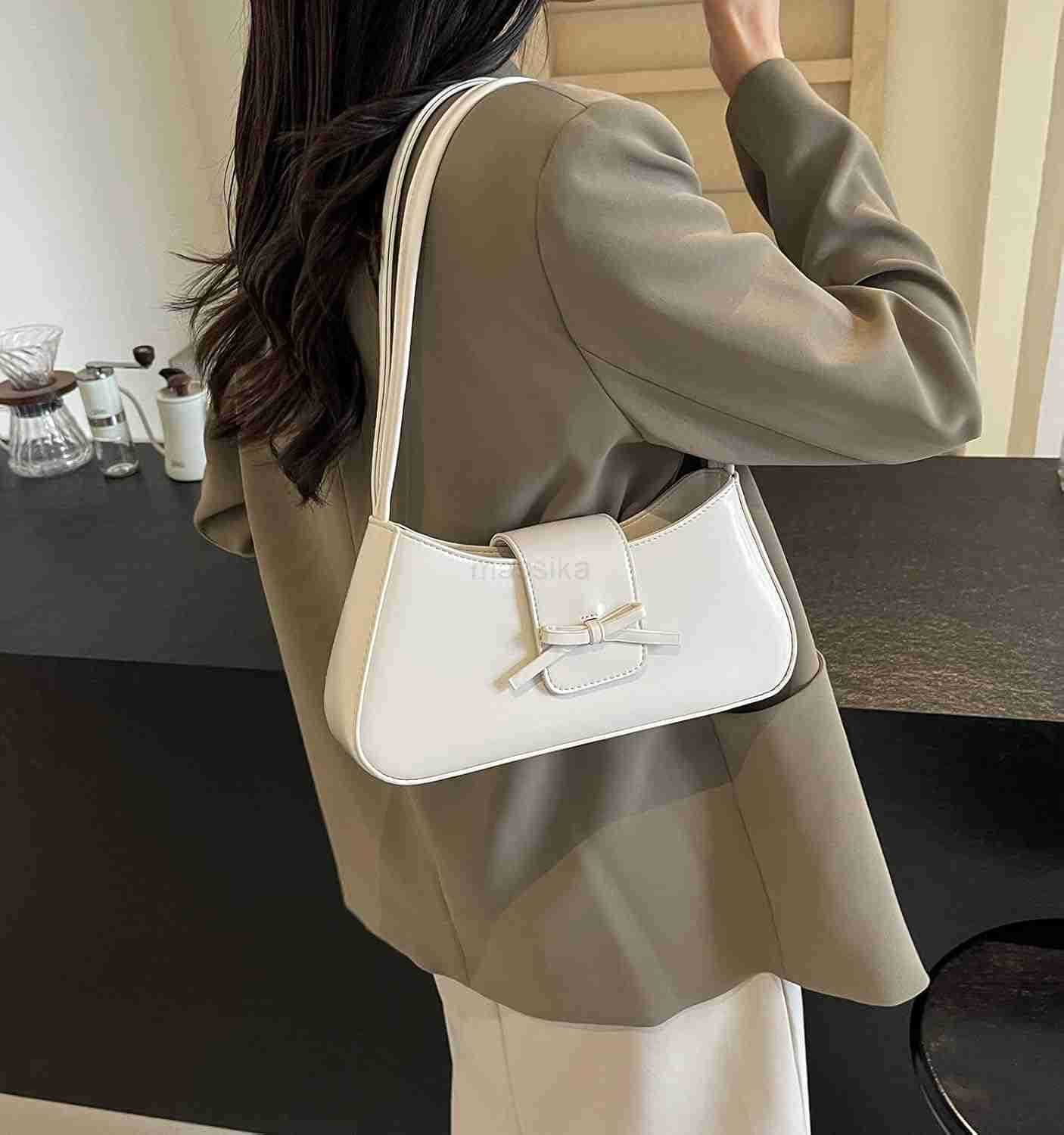 Shoulder Bag for Women Hobo Handbags Trendy Y2K Purses Patent Leather Clutch Bag Cute Bow Purse M250910