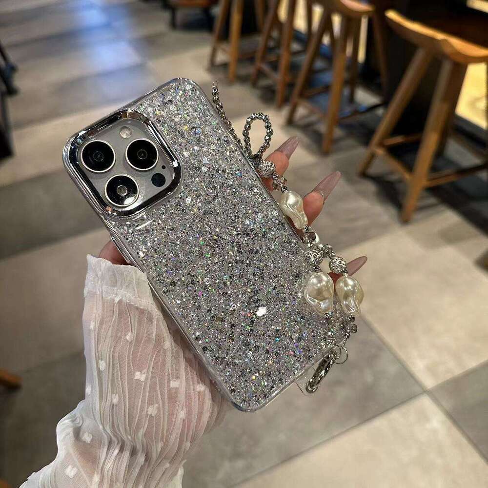 Korean Style Light Luxury Suitable for iPhone 17 New Phone Case Apple 15 Pro Max High-end Electroplated Glitter Sequins