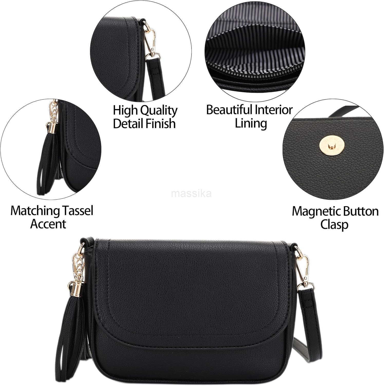 Small Crossbody Bags for Women Trendy Flap Saddle Purses with Tassel Vegan leather Shoulder bag M250910