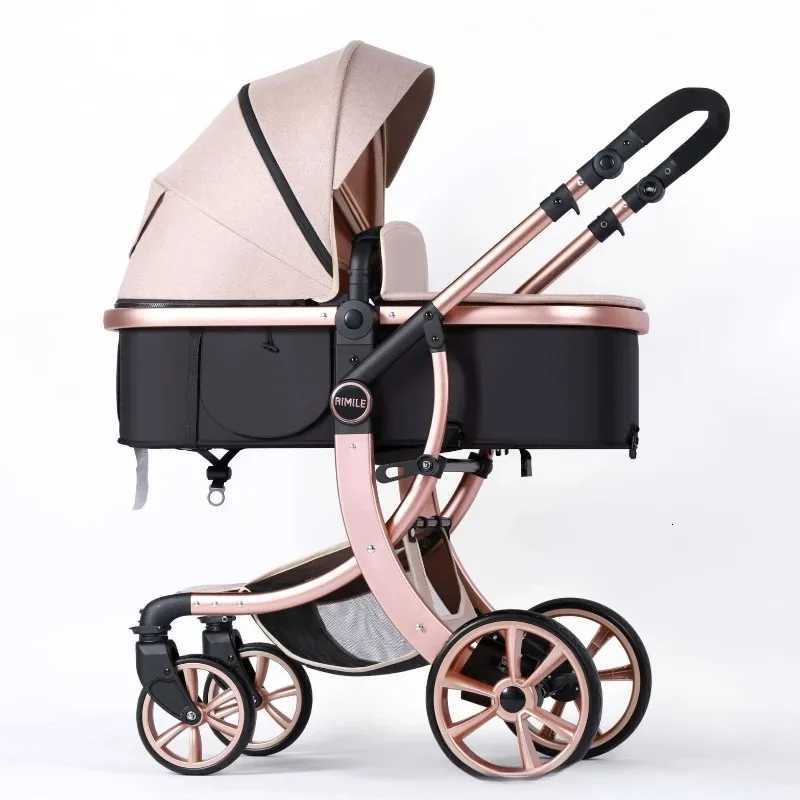 High View 2in1 Baby Stroller Twoway Detachable Sleeping Basket Lightweight Travel Stroller Luxury Baby Carriage W250910