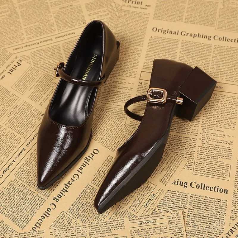 Elegant Pointed Toe Women Heels Shoes Chunky Fashion Heeled Sandals Summer 2025 Fashion Party Pumps New Dress Muejr De Sandalias W250910