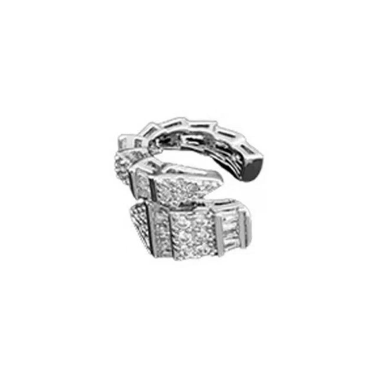 Serpentine shaped zircon ear clip, niche creative, no ear hole ear bone clip