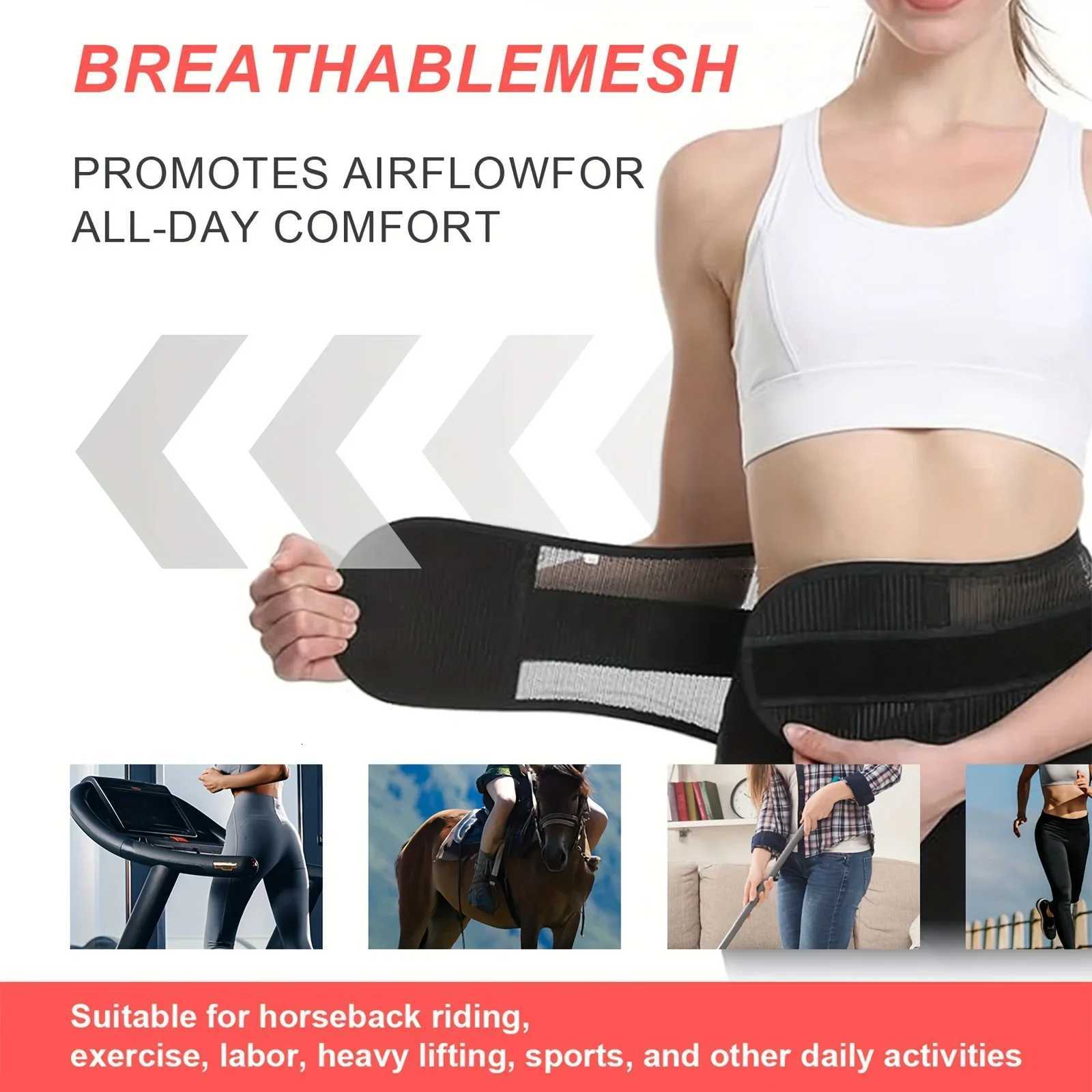 1pc Adjustable Sports Waist Support Belt with Breathable Mesh Double Drawstring for Outdoor Hiking Camping Fitness W250910