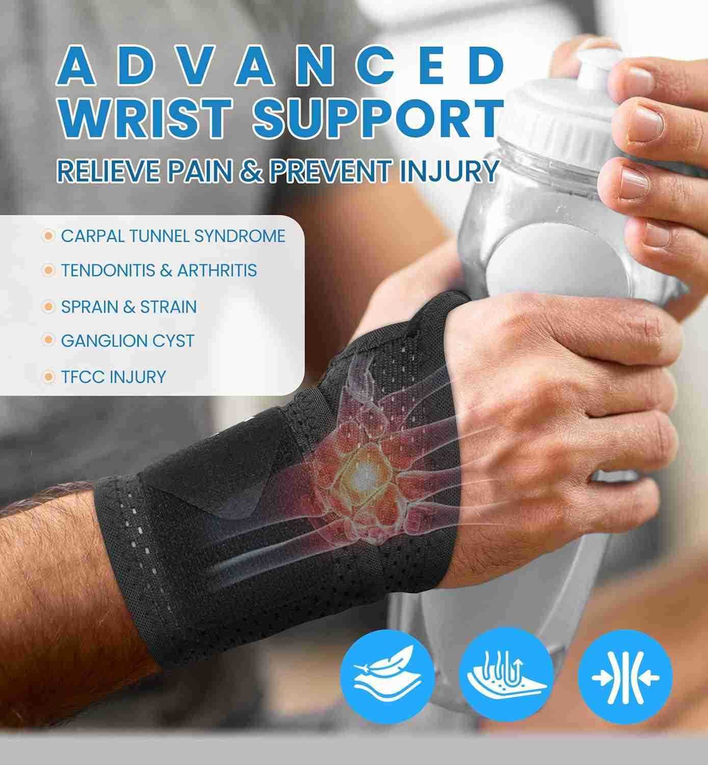 2Pack UltraThin Wrist Braces Breathable Comfort Mesh Fabric Support for Pain Relief Ideal for Carpal Tunnel Tendonitis Sports Fitness and Daily Use Ad