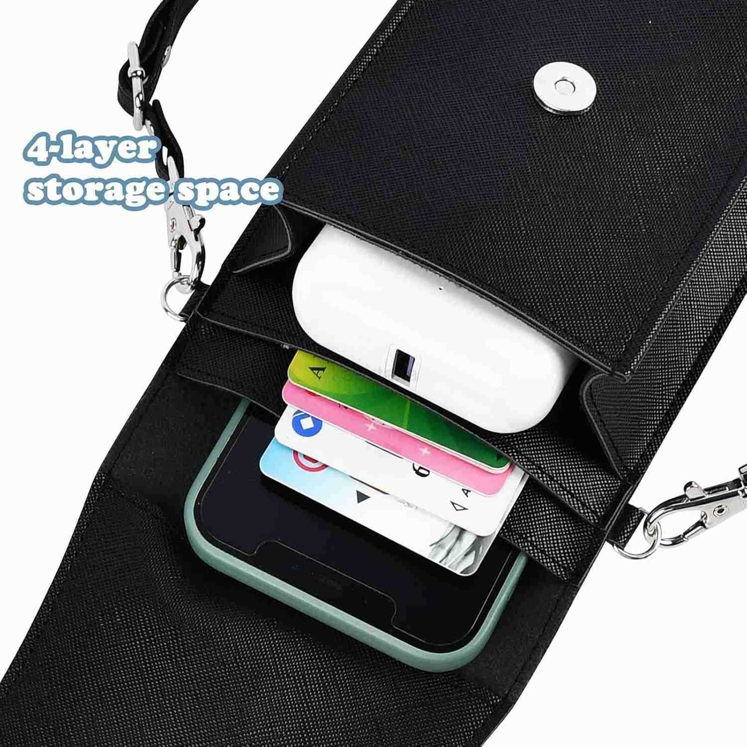 Small Phone Purse Crossbody Wallet iPhone Crossbody Bag with Shoulder StrapWaterproof Phone Wallet Case with Touch Screen Window up to 67 inch Smartph