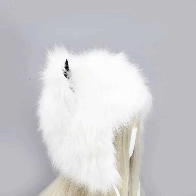 Kaii Fluffy Cat Ear Beanies C Funny Anime Hat Plush Faux Fur Cute Animals Performance Cosplay Props Costume Party HatsXJ250910