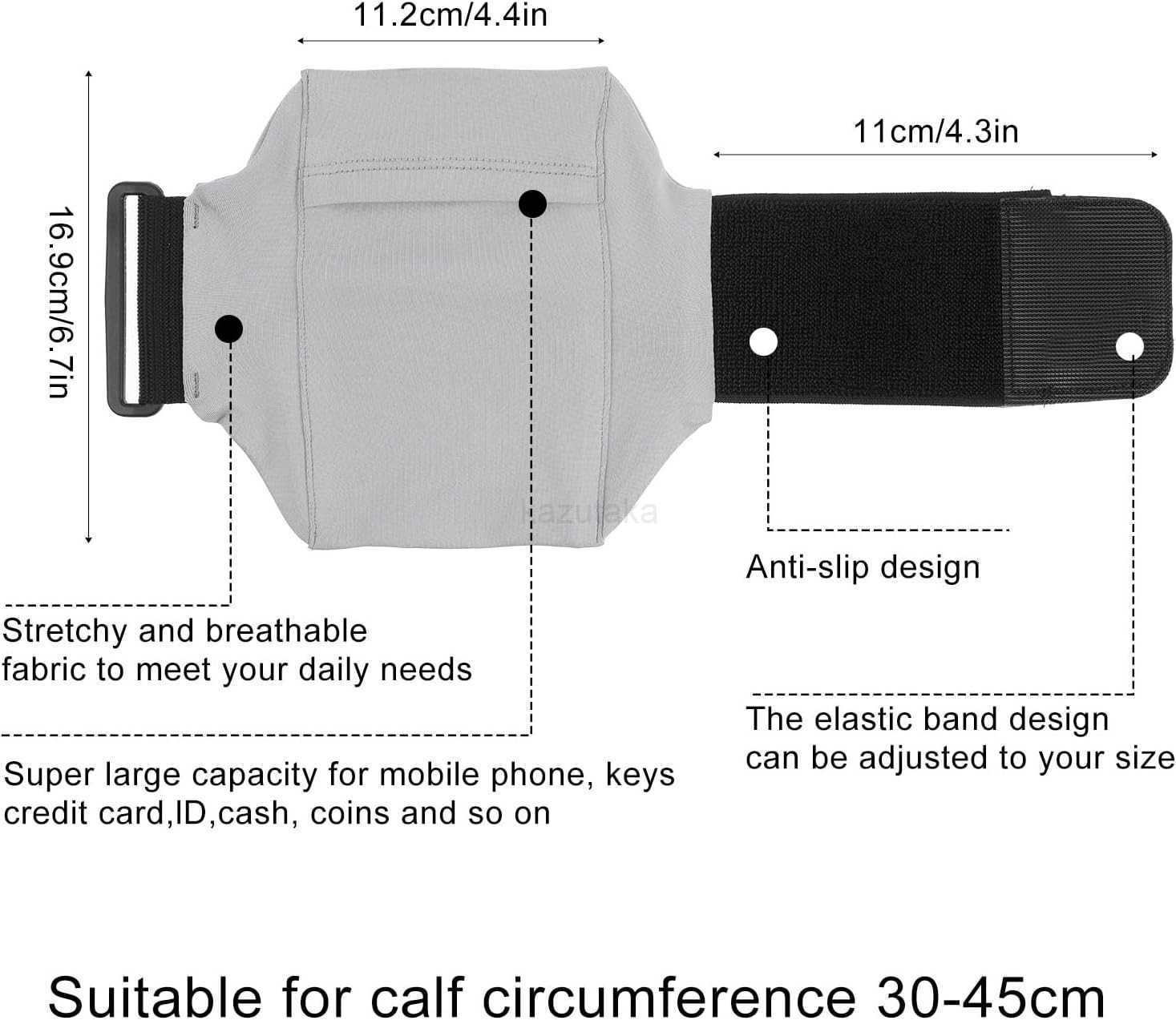 Leg Phone Holder Cell Phone Leg Straps Ankle Wallet Thigh Phone Holder Wallet Calf Straps Adjustable Arm Pouch Non Slip Sports Armband Storage Bag for