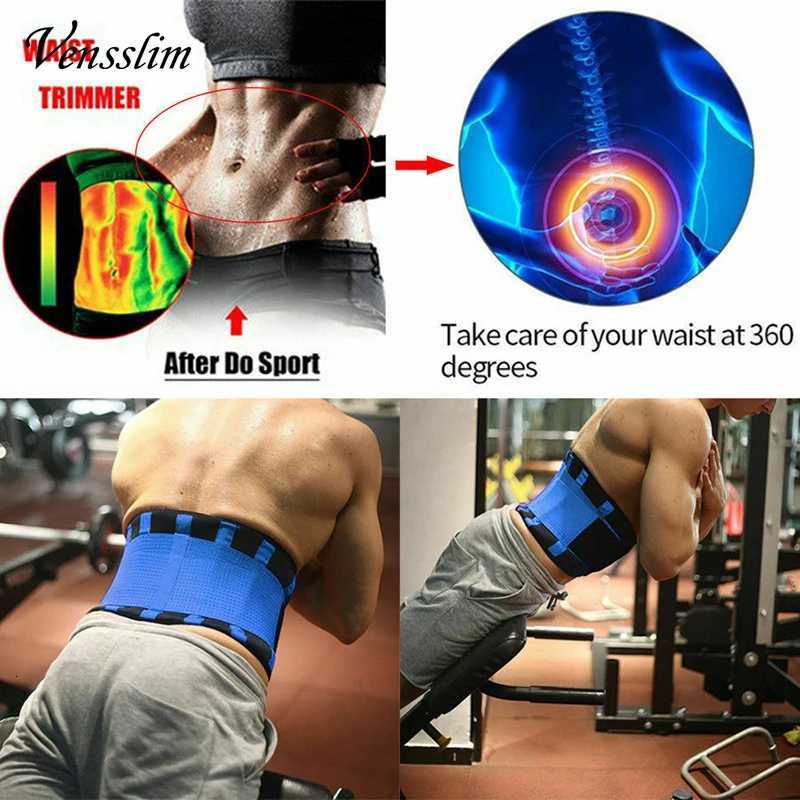 Vensslim Mens Workout Waist Neoprene Body Shaper Corset Sauna Sweat Trimmer Cincher Slimming Belly Belt Shapewear W250910