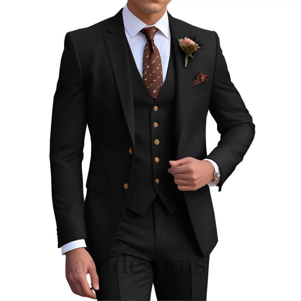 Elegant Mens Wedding Tuxedo Slim Blazer Pants Vest Threepiece Suit XS5XL Custom Youth Suit 2025 New Style Suit W250910