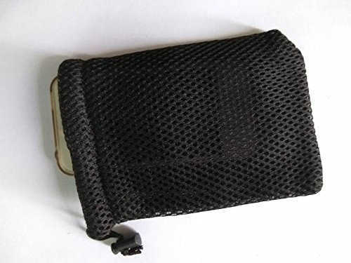 6 Pcs Black Cell Phone or MP3 Nylon Mesh Drawstring Pouch Bags Z250910