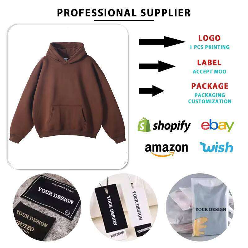 High-Quality Stringless Oversized Pullover Thick Wool Heavyweight Streetwear 350gsm Men's Hoodie