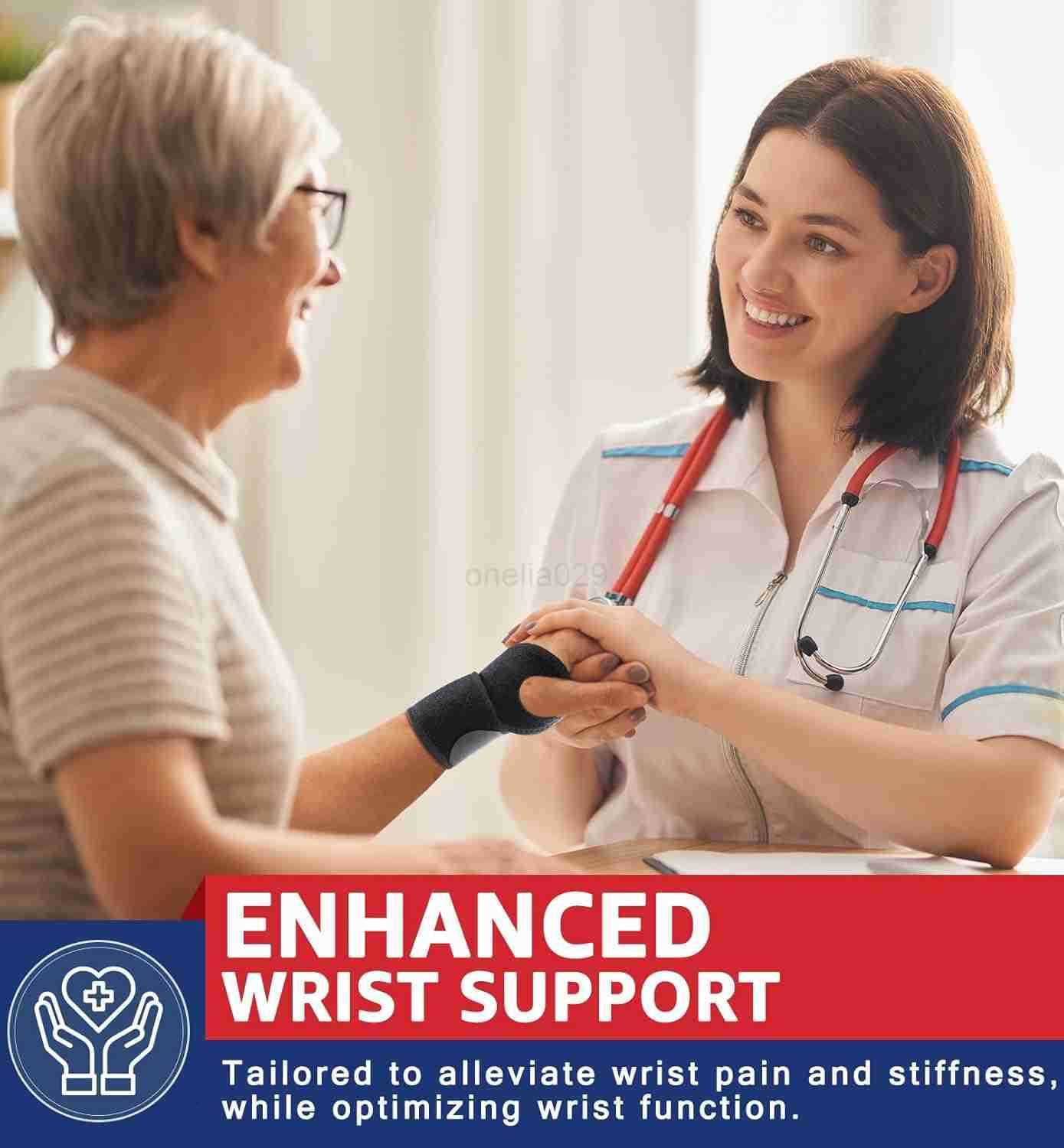 2 Pack Wrist Brace Wrist Wraps for Carpal Tunnel Arthritis Tendonitis Sprains Pain Relief Wrist Compression Straps for Workout Sports Day Night Suppor