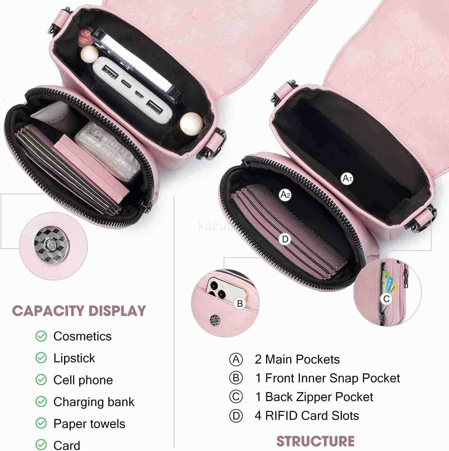Small Crossbody Bags for Women TrendyLeather Triple Compartment Cell Phone Crossbody Wallet Purses with Card Slots Z250910