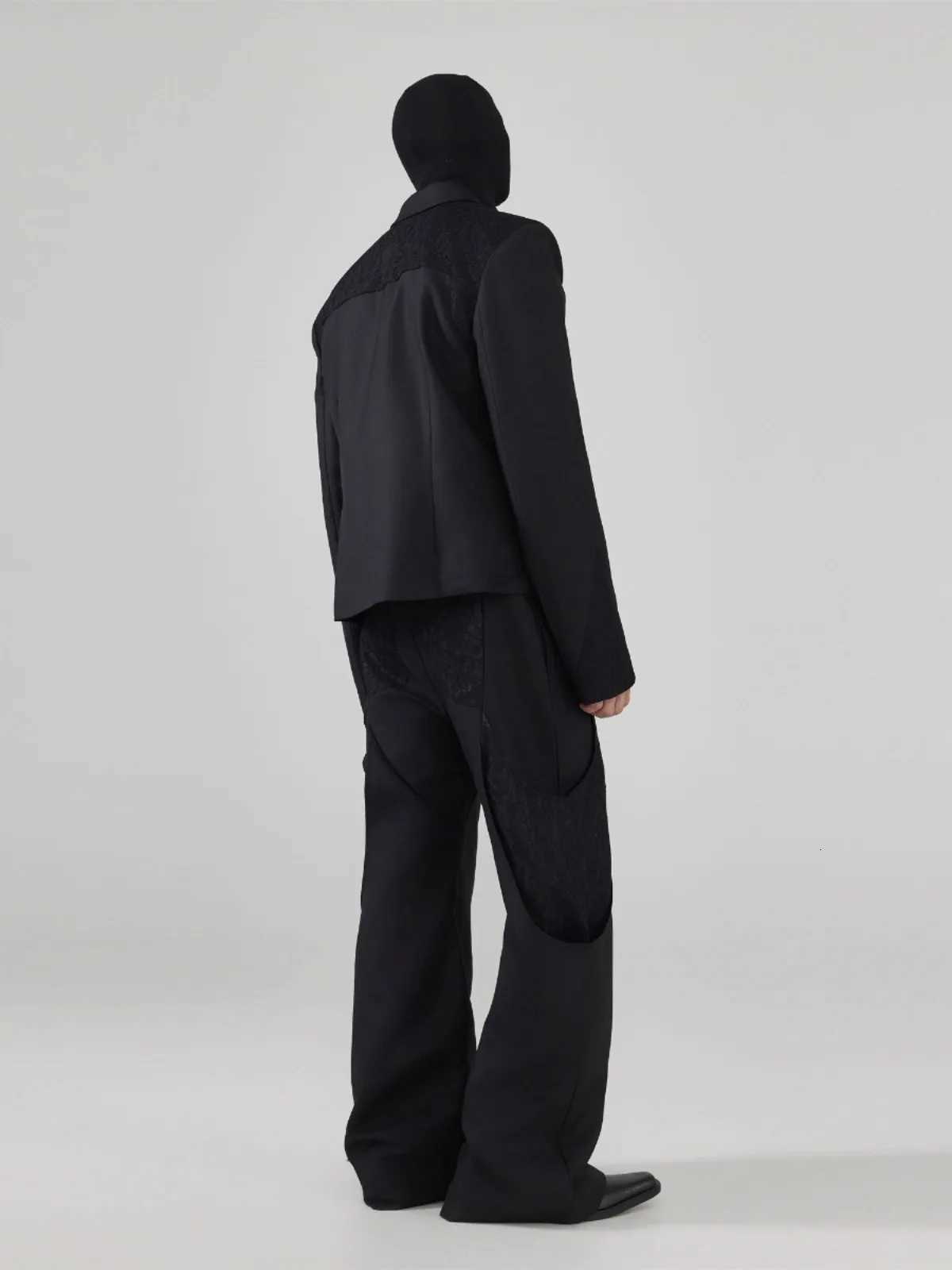 Mauroicardi Autumn Short Black Fitted Asymmetrical Blazers for Men Shoulder Pads Single Button Elegant Luxury Designer Clothes W250910
